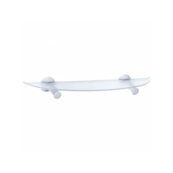 Tablette de lavabo TRIOLO 59,1 cm en résine translucide, tube en acier D 25 mm, fixations invisibles, embases résine de synthèse, époxy blanc réf. 013600