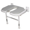 Siège de douche rabattables Série 4000 rembourré, large en U 580 x 485 x 640 mm, gris réf. 04220P