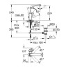Mitigeur monocommande lavabo taille L Eurocube Hard Graphite brossé Réf. 23135AL0