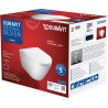 Pack WC suspendu D-Neo, abattant frein de chute et système de fixation Durafix 370x540mm blanc Réf. 45770900A1
