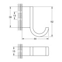 Patère murale Selection Hard Graphite Réf. 41039A00