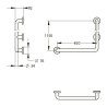 Barre d'appui et de maintien coudée 90° Ø34 mm modèle gauche  L. 450 x H. 1150 mm -Aluminium gainé ABS antibactérien  Réf.60338
