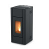 Poêle à granulés REN 8 XUP S1 8 KW fonte, revêtement en acier White/Silver/Black. Évacuation supérieure coaxiale 8/13 cm. Réf. 7121050