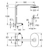 Colonne de douche avec mitigeur thermostatique Rainshower System SmartControl Duo 360 Blanc 26250LS0