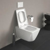 Abattant Viu amovible, charnières inox, sans amortisseur de fermeture, blanc Réf. 21110000