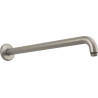 Bras de douche Axor mâle 15 x 21 avec rosace filetée et platine de renfort, sans rotule, saillie 383 mm, 90°, D 24 mm, nickel brossé réf. 27413820