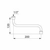 Bec horizontale avec aérateur + joint économiseur, femelle 15x21 largeur 200mm Réf : 940202