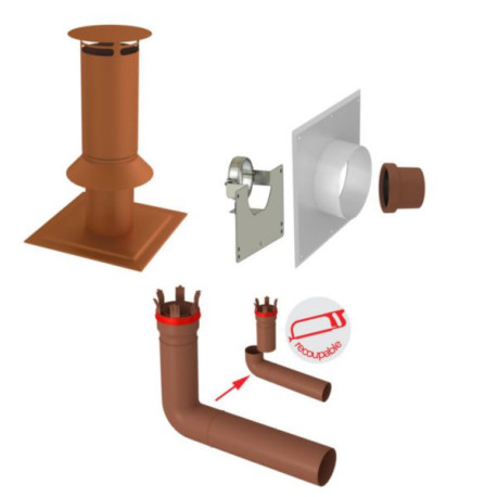 Kit Techna-renov 2en1 C9 brun diamètre 80-80/125 Réf. 97080863