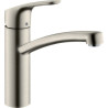 Mitigeur d'évier FOCUS bec orientable à 360° acier inox réf. 31806800