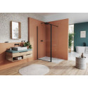 Volet pivotant accessoires WALK-IN EASY volet pivotant positionné à 180° EASY WALK-IN 400x2000 profilé noir mat vitrage gris (07) 6 mm Réf. BTE304060620