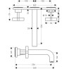 Set de finition Axor CITTERIO pour mélangeur de lavabo mural 3 trous avec poignées croisillons, bec long L 226 mm et plaque de recouvrement, chromé réf. 39144000