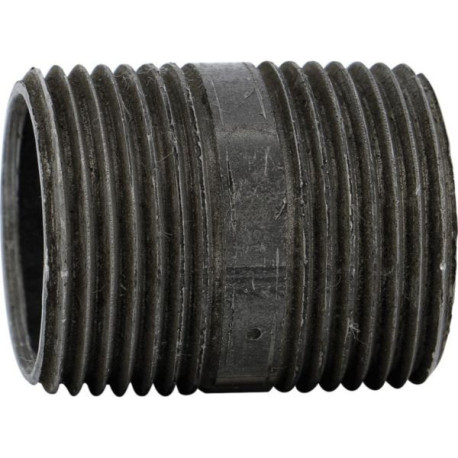 Mamelon 530 tube soudé filetage conique longueur 60mm noir D40x49 réf.530N6040