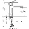 Mitigeur de lavabo 110  Rebris S CoolStart sans tirette ni vidage Noir mat Réf. 72520670