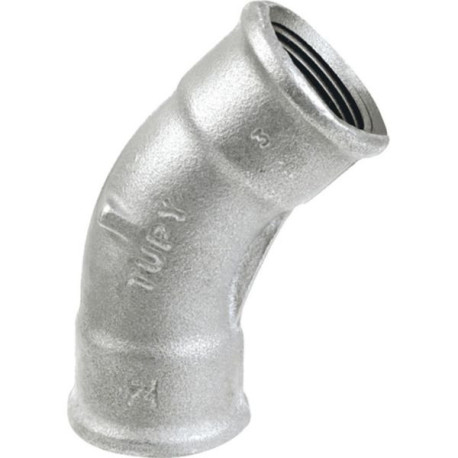 Courbe 45° fonte malléable galvanisée 41 femelle-femelle 20x27 réf.41G20