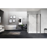 Porte de douche battante avec un fixe en alignement Young 2P 137 extensibilité 137-141Cm verre trempé transparent profilés silver Réf. Y22P137-1B
