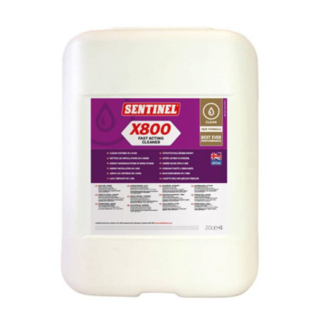 Nettoyant et désembouant surpuissant pour installation de chauffage central X800 Jetflo cleaner bidon de 20 Litres Réf.SENTINEL X800 20 litres / X800L-20L-EXP