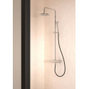 Colonne de douche EQUINOX mitigeur thermostatique complète - douche de tête 200mm, douchette à main et flexible de douche réf. 81797/IX