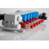 Collecteur polymère compact Rehau 10 circuits livré prémonté et équipé de raccords instantanés en tube PER RAUTHERM de Ø 16 x 1.5 Réf. 14707801001