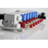Collecteur polymère compact Rehau 10 circuits livré prémonté et équipé de raccords instantanés en tube PER RAUTHERM de Ø 16 x 1.5 Réf. 14707801001