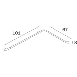 Barre d'appui CONFORT H 900 gauche en angle 67 x 101 cm, chromé Réf. AH994DCR