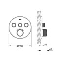 Thermostatique pour installation encastrée 3 sorties Grohtherm SmartControl Chromé 29121000