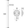 Tube droit porte-rideau 150 cm réf. 004015