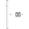 Tendeur plafond 130 cm, avec double fil laiton, pour porte-rideau D 20 mm, nickelé chromé réf. 004803