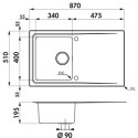 Evier 1 bac inox lisse reversible strombolli réf. EV5801 IL