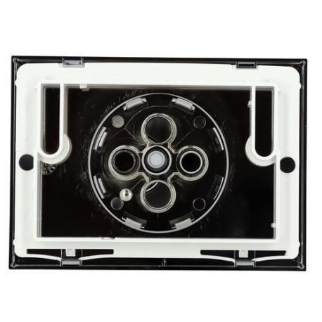 Plaque de commande 398 double volume chromé brillant bouton rond chromé mat Réf. 0709190
