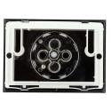 Plaque de commande 398 double volume chromé brillant bouton rond chromé mat Réf. 0709190