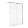Volets coulissants (x2) avec barre de stabilisation côté fixe à droite EASY WALK-IN 1000x2000 profilé poli brillant vitrage transparent (07) 6mm Réf. CAW2D1005007