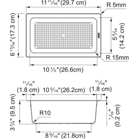 Support téléscopique, planche à découper BAMBOO, 320X200x18mm,panier égouttoir PVC noir sanitized 297X173x95mm  Réf.084603