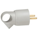 Fiche plastique 2P+T - 16 A - à anneau - avec étiquette - avec Gencod - gris Réf. 050105