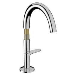Mitigeur lavabo AXOR ONE Select 170, bonde Push-Open Noir Chromé brossé Réf. 48020340
