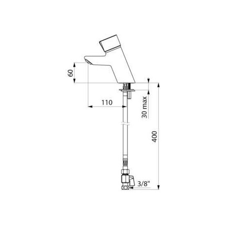 Mitigeur temporisé de lavabo TEMPOMIX F3 / 8'' mitigeur 7 secondes croisillon Bayblend + robinnet arrêt réf. 795000