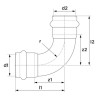 Coude 90° femelle-femelle Diamètre 12 Réf. 6674021