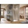 Porte saloon en niche Solva avec cadre partiel Carré, argent brillant, verre clair 6 mm, L88 - 90.5 H200 cm réf : S20802092322