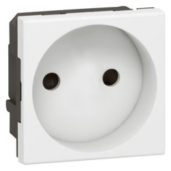 Prise de courant Mosaïc - 2P - connexion par bornes automatiques - Réf.077110