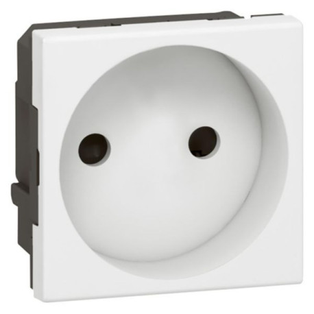 Prise de courant Mosaïc - 2P - connexion par bornes automatiques - Réf.077110