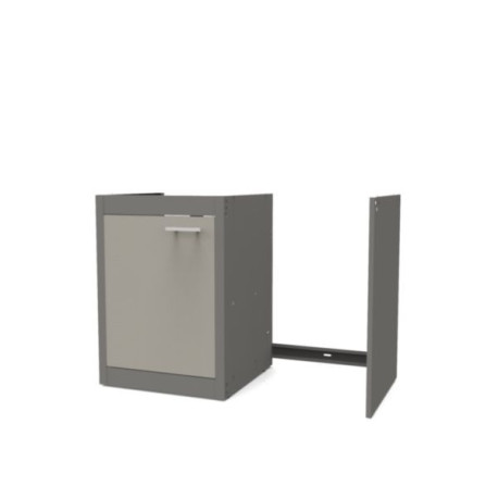 Porte de caisson associée meuble bas cuisinette CLIPMETAL COLOR 120 cm, Coloris Soie