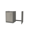 Porte de caisson associée meuble bas cuisinette CLIPMETAL COLOR 120 cm, Coloris Soie