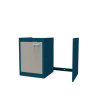 Porte de caisson associée meuble bas cuisinette CLIPMETAL COLOR 120 cm, Coloris Soie