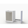 Porte de caisson associée meuble bas cuisinette CLIPMETAL COLOR 120 cm, Coloris Soie