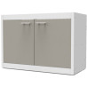 Porte de caisson associée meuble bas cuisinette CLIPMETAL COLOR 120 cm, Coloris Soie