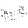 Sortie arrière pour siphon évier diamètre 40 entraxe 250 mm 5258 réf. 0204183