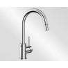 Mitigeur avec bec orientable BLANCO MIDA-S avec douchette couleur SILGRANIT Look chrome garantie 2 ans Réf. 521454