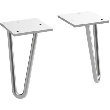 Paire de pieds H12 cm, en acier, finition noir mat Réf. EB2568-BL
