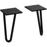 Paire de pieds H12 cm, en acier, finition noir mat Réf. EB2568-BL