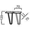 Paire de pieds H12 cm, en acier, finition noir mat Réf. EB2568-BL