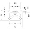 Lavabo SERIE 1930, 70 x 50, avec trop-plein et plage de robinetterie, Blanc Réf. 0438700000